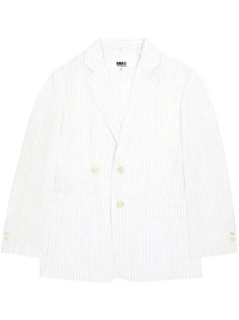 MM6 Maison Margiela pinstriped single-breasted blazer White S52BN0110S76431