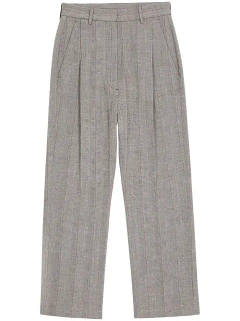MM6 Maison Margiela pleated cropped trousers Grey S52KA0404S76437