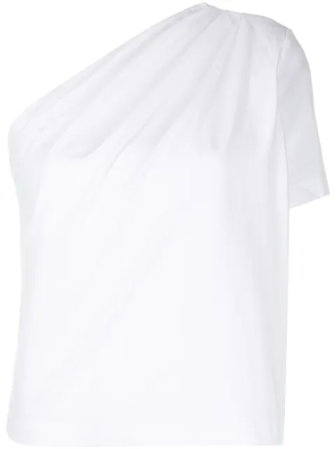 GAUGE81 one-shoulder organic cotton T-shirt White 422324WHITE