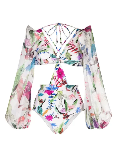 PatBO Zamia cut-out bodysuit White BOB21664US