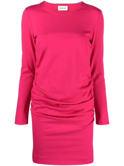 P.A.R.O.S.H. gathered-detail long-sleeve dress Pink NOUSD731228