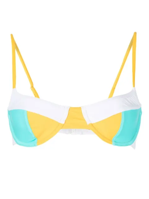 Solid & Striped The Emily colour-block bikini top White SU221042SCBS