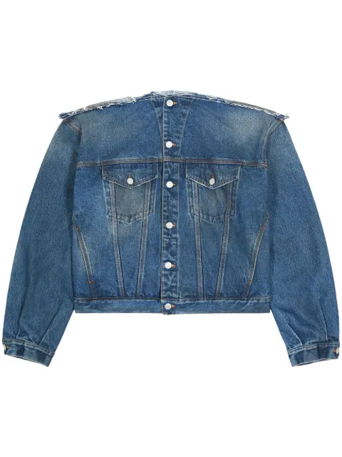 MM6 Maison Margiela collarless denim jacket Blue S52AM0225S30589