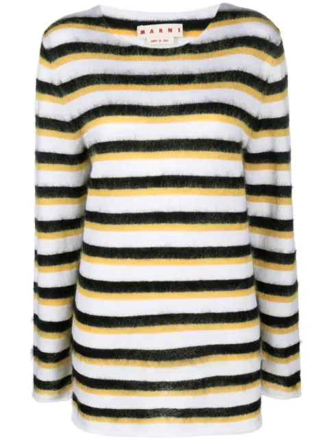 Marni brushed striped jumper White GCMD0373Q0UFW626