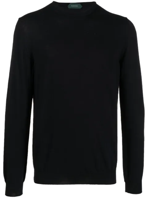 Zanone crew-neck long-sleeve jumper Black 811935Z0290