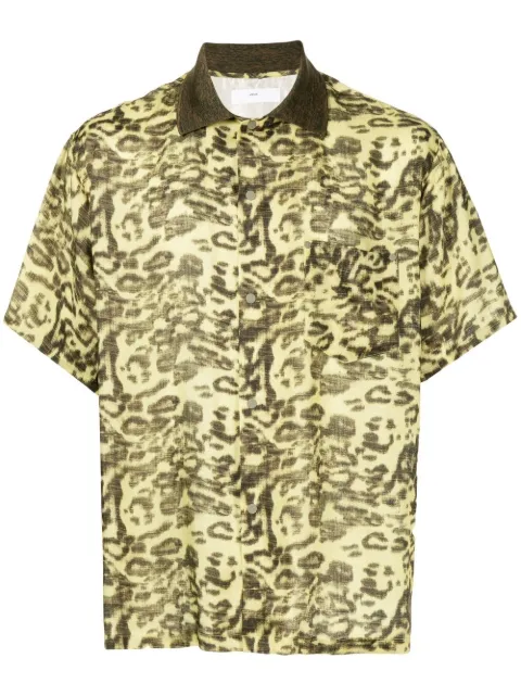 Toga Virilis leopard print short-sleeve shirt Yellow TV22FJ326E