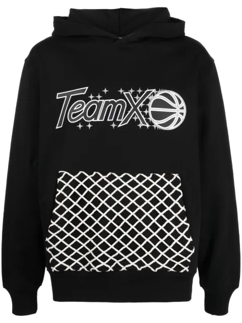 Just Don graphic-print cotton hoodie Black 33JUSM34226845