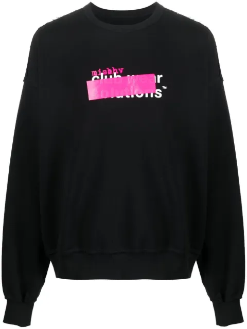 MISBHV logo-print distressed sweatshirt Black 122M142