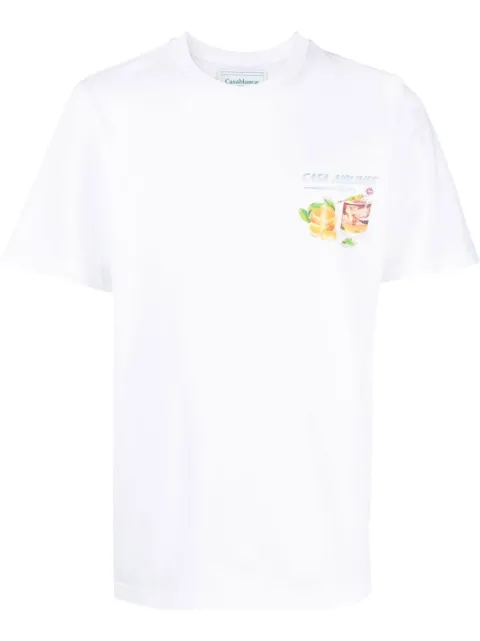 Casablanca graphic-print short-sleeved T-shirt White MF22JTS001