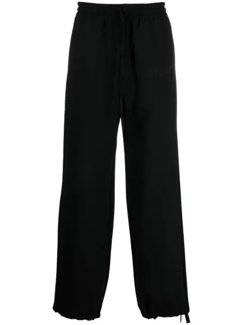 Off-White embroidered logo straight-leg sweatpants Black OMCJ022F22FAB0011010