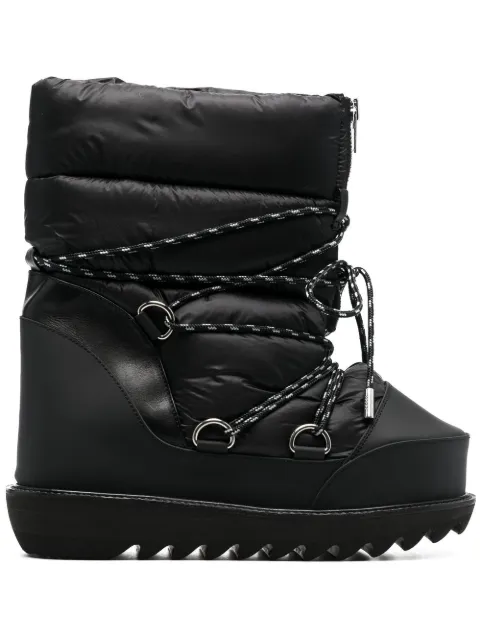 sacai quilted lace-up ankle boots Black 2202920M