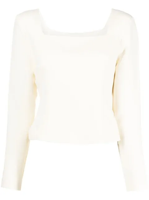 Federica Tosi square neck pullover jumper White FTI22BL0810GA0023