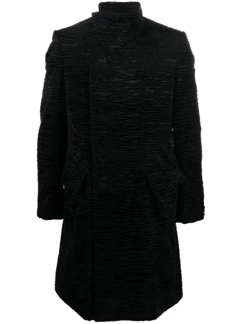 Balmain double-breasted cloqué coat Black YH1UC005VC31