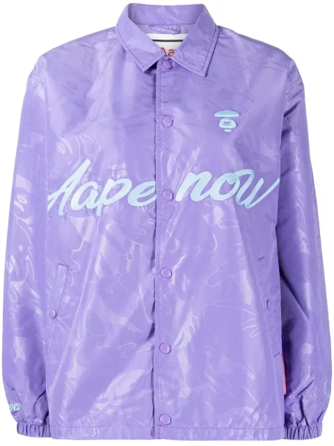 AAPE BY *A BATHING APE® Moonface embroidered jacket Purple ALJ7523XAJ
