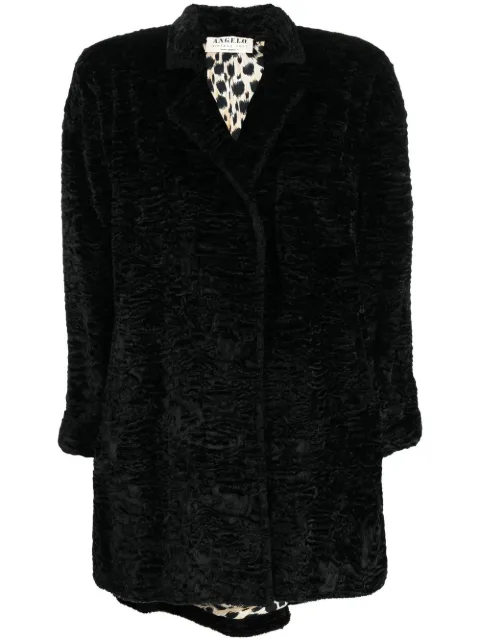 A.N.G.E.L.O. Vintage Cult 1980s faux-fur buttoned coat Black ANG380FO