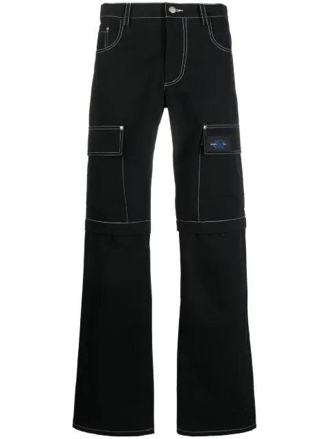 MISBHV x UFO361 straight-leg cargo trousers Black 022EX352UFO