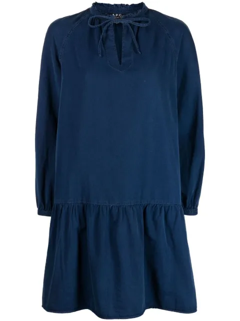 A.P.C. Natalia cotton-blend dress Blue COEYLF05944
