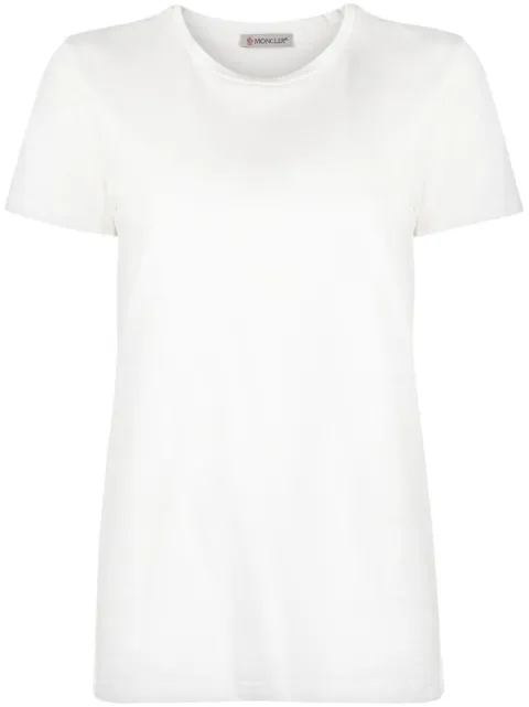 Moncler logo-patch ribbed T-shirt White L10938C73200V8058