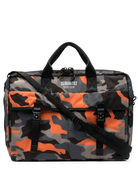 DSQUARED2 camouflage top-handle laptop bag Green BFM000616805525