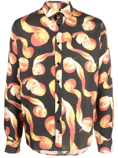 Viktor & Rolf graphic print long sleeve shirt Black MS09163