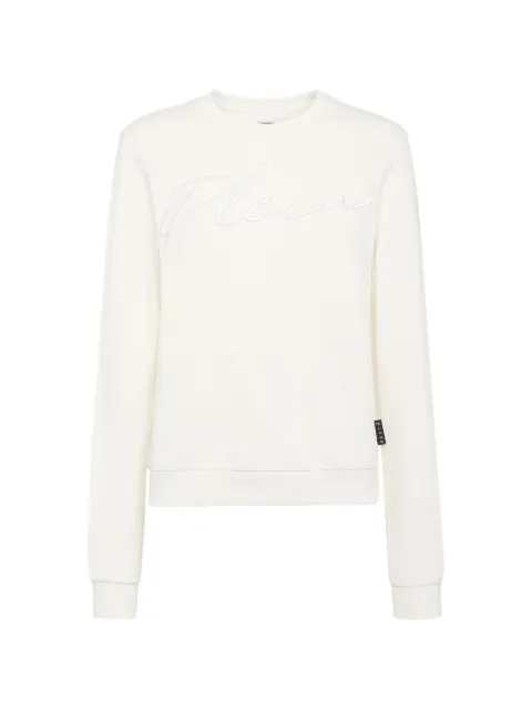 Philipp Plein Signature embroidered sweatshirt White UABCWJO0693PJO002N