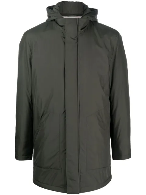 Corneliani zip-fasten hooded coat Green 9025R42820144