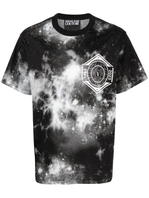 Versace Jeans Couture logo tie-dye T-shirt Black 73GAH6RSJS131
