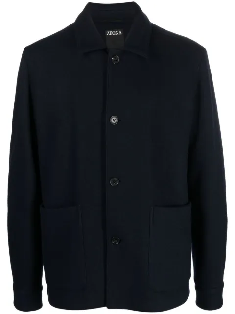 Zegna Alpe Chore button-up shirt jacket Blue RS500631DHAQ0