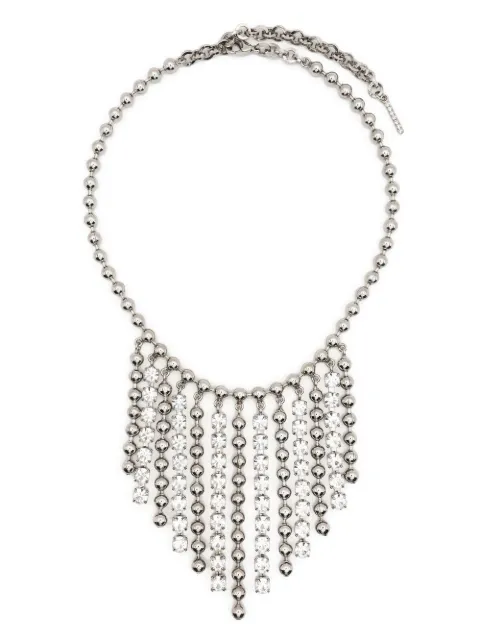 Alessandra Rich crystal-embellished fringed necklace Silver FABA2714J024
