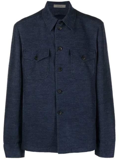 Corneliani jersey-knit long-sleeve shirt Blue 90X5482816806