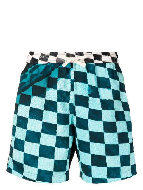 BLUE SKY INN check print deck shorts Blue BS2202SW003