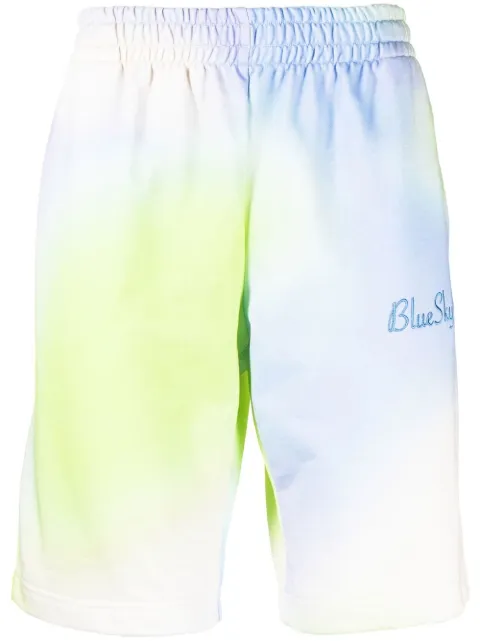 BLUE SKY INN embroidered-logo tie-dye shorts Blue BS2202ST001