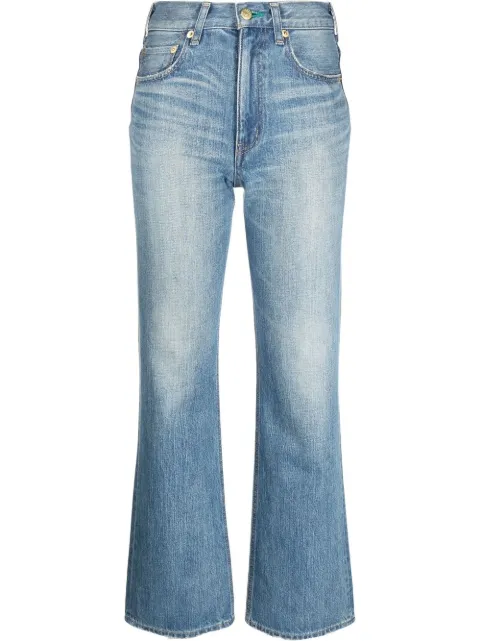 Tu es mon Tresor slim-fit bootcut jeans Blue THEJADE