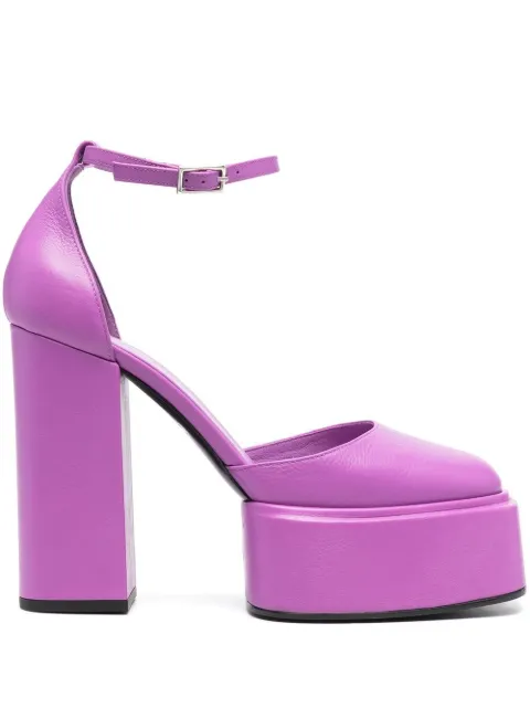 3juin leather platform pumps Purple 323W5001O0657358