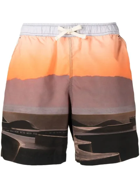 BLUE SKY INN graphic-print deck shorts Brown BS2202SW001