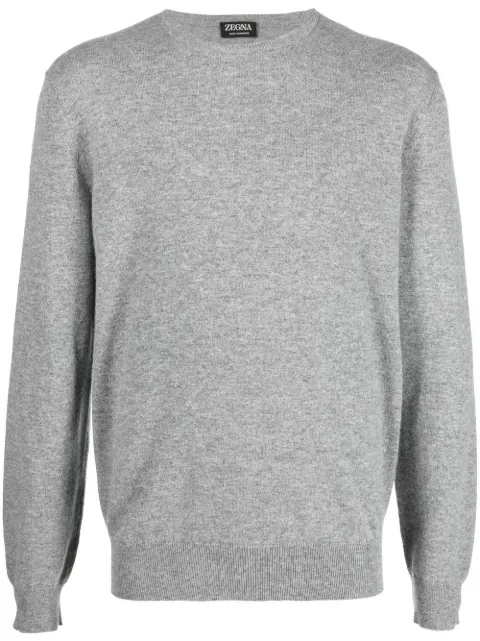 Zegna crew neck cashmere sweater Grey E8K10110