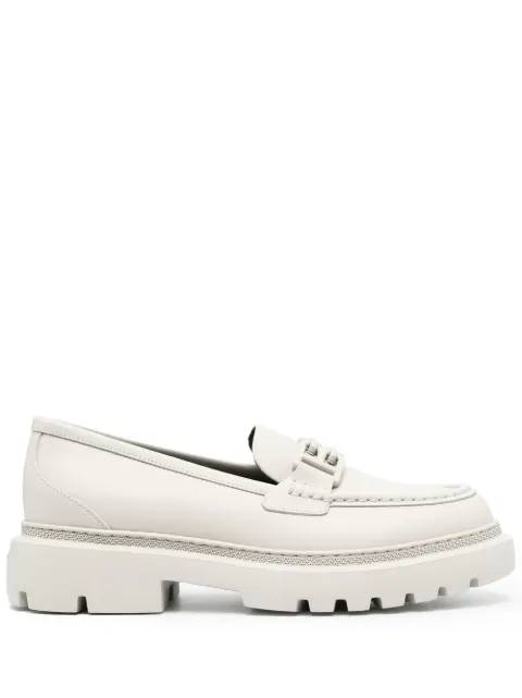 Bally tonal logo-plaque loafers Neutrals WF000JVT049