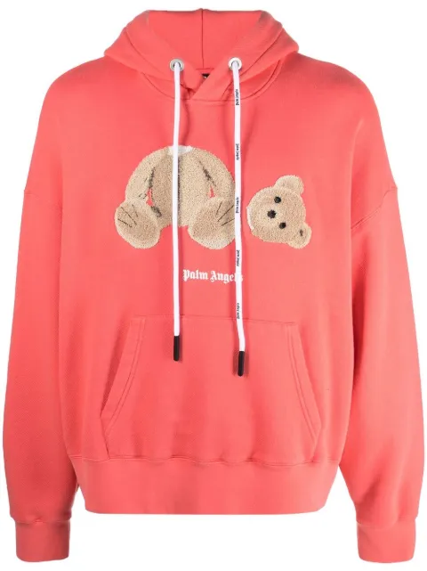 Palm Angels logo-print drawstring hoodie Orange PMBB058F22FLE0083460