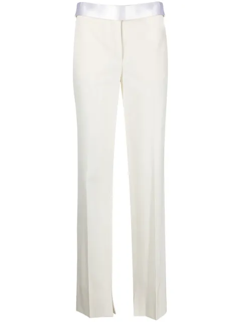 Stella McCartney satin-waistband detail trousers Neutrals 6400243AU701