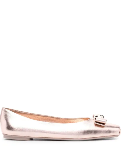 Ferragamo 10mm Pina bow-detail ballerinas Pink 757824