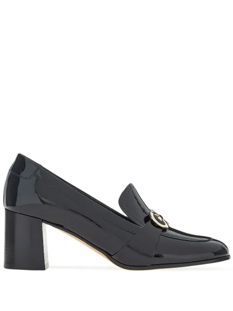 Ferragamo Olivia patent-leather 60mm loafers Black 758072