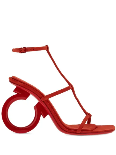 Ferragamo Elina 105mm suede sandals Red 760225