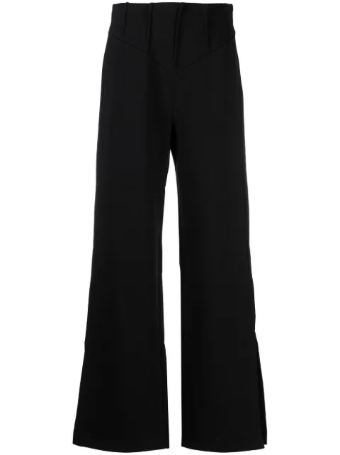 GCDS wide-leg cotton-jersey trousers Black AI22W290800