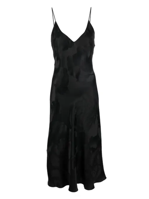 Carine Gilson silk jacquard-print midi slip dress Black PV0265SW22PVK