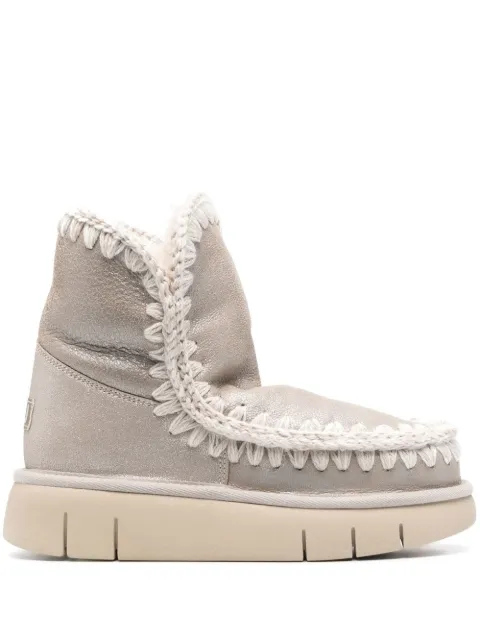 Mou logo-patch chunky boots Silver MUFW531002B