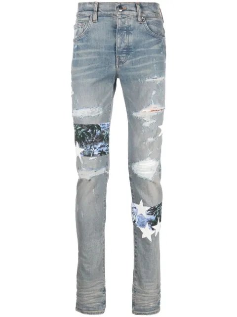 AMIRI star-patch skinny jeans Blue PF22MDS033