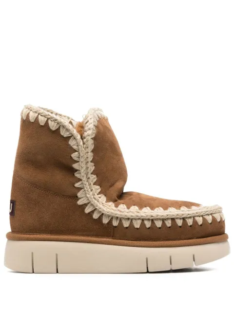 Mou logo-patch slip-on boots Brown FW531002ACOG
