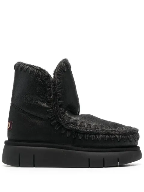 Mou chunky leather boots Black FW531002BCBKG