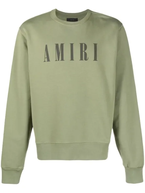 AMIRI logo-print crew neck sweatshirt Green PF22MJC014759