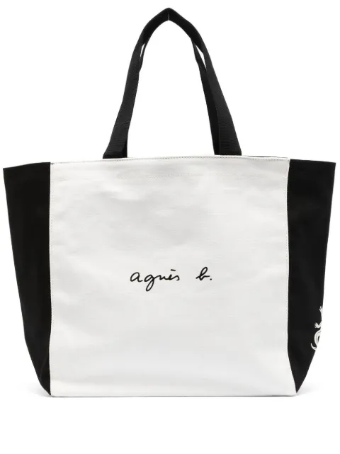 agnès b. colour-block tote bag White M931VTA4